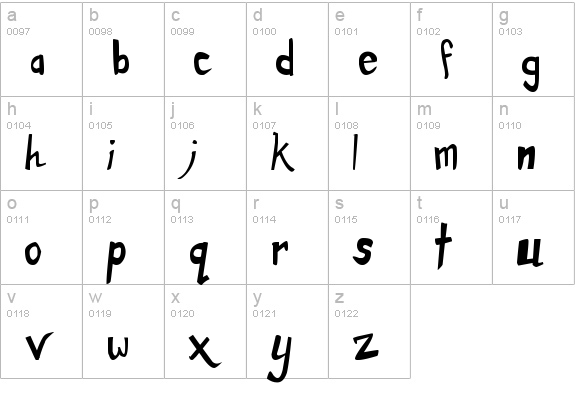 Dirty Duo Bold lowercase a-z preview