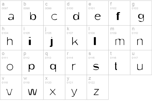 Dirty One lowercase a-z preview