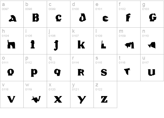 Dirty-SixOne lowercase a-z preview