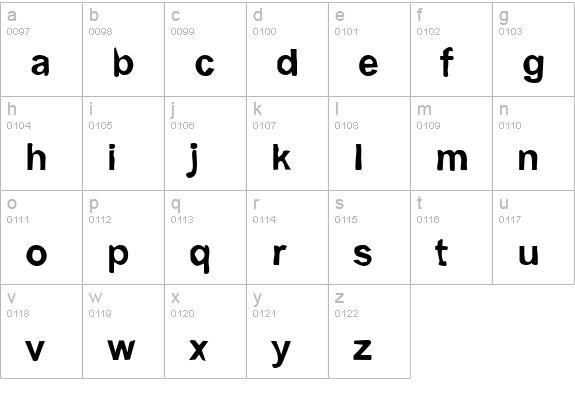 Dirty02-Bold lowercase a-z preview
