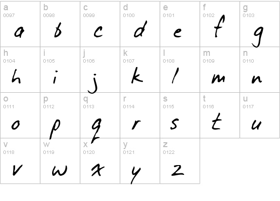 DirtyDarren lowercase a-z preview