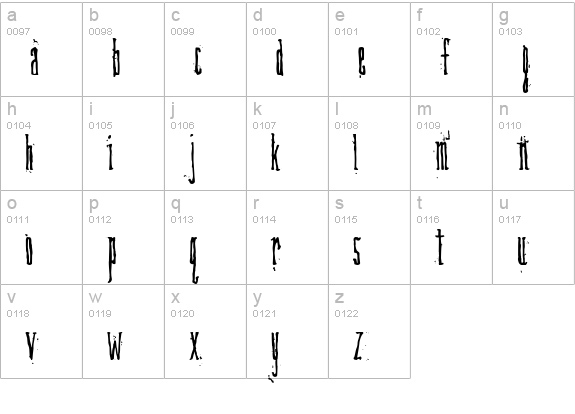 DirtyDeco lowercase a-z preview