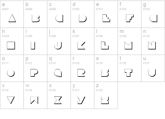 Disco Deck Shadow lowercase a-z preview