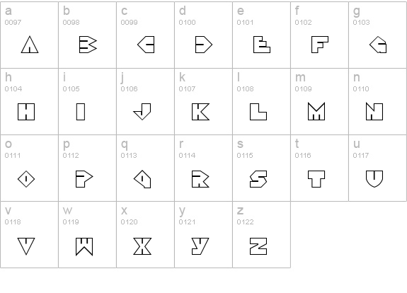Disco Dork Outline lowercase a-z preview