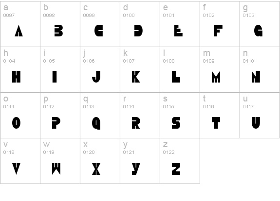 Disco Duck Condensed lowercase a-z preview