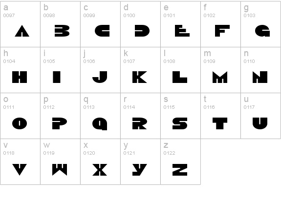 Disco Duck Expanded lowercase a-z preview