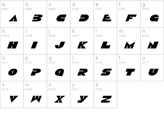 Disco Duck ExpItalic lowercase a-z preview