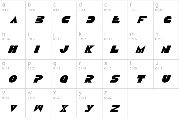 Disco Duck Italic lowercase a-z preview