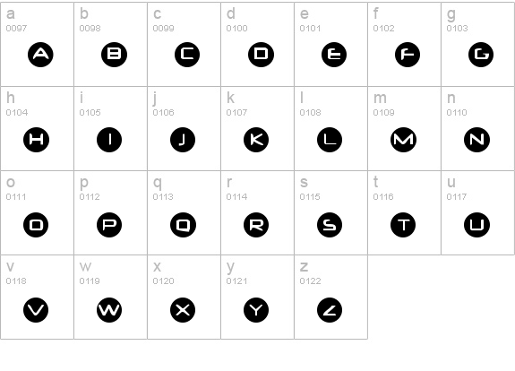 Diskoboll lowercase a-z preview