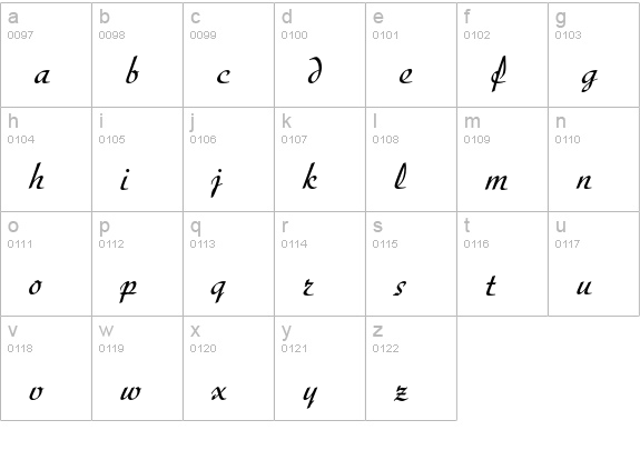 Diskus  lowercase a-z preview