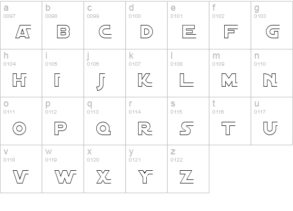 Distant Galaxy AltOutline lowercase a-z preview