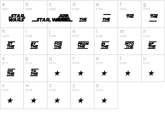 Distant Galaxy Symbols Italic lowercase a-z preview