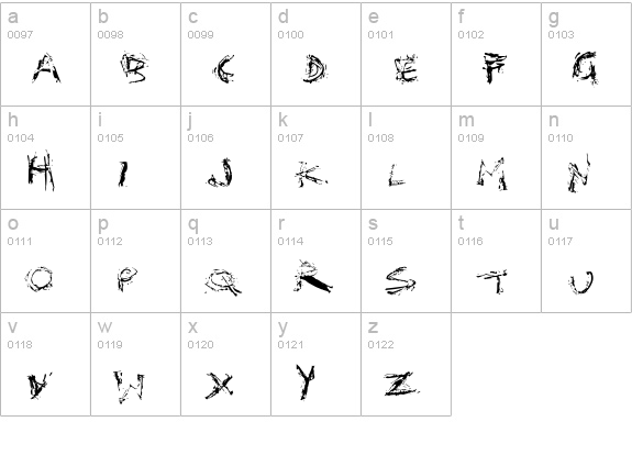Distortia lowercase a-z preview