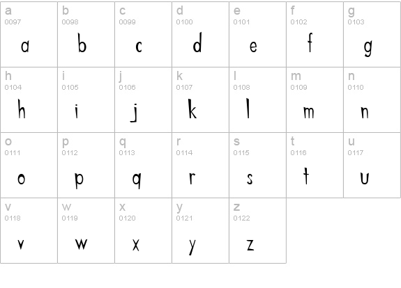 Ditnees Regular lowercase a-z preview