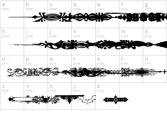 Dividers lowercase a-z preview