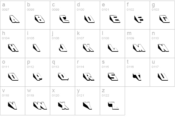 Divingboard lowercase a-z preview