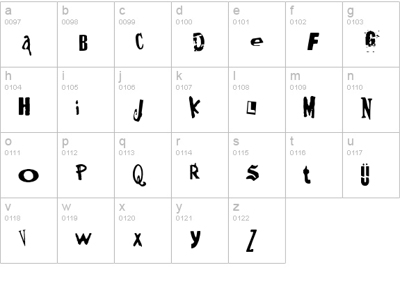 DIY One lowercase a-z preview