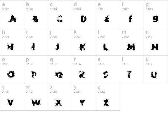 DizzySpell-Basic lowercase a-z preview