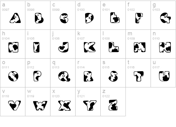 DJ Moo lowercase a-z preview