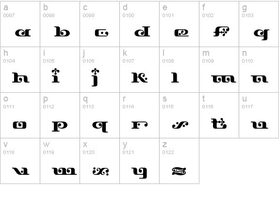 Django-Bold lowercase a-z preview
