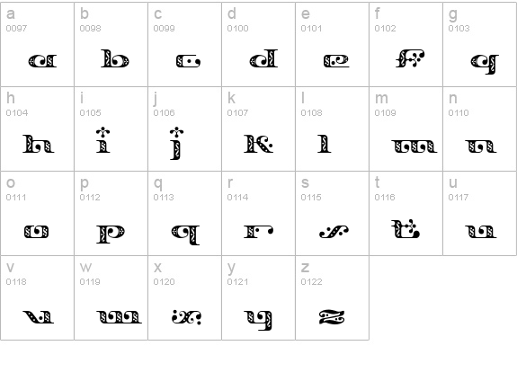 Django-Ornate lowercase a-z preview
