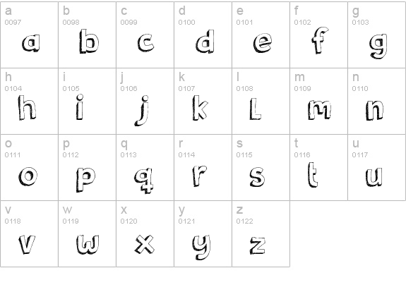 DK Bergelmir lowercase a-z preview