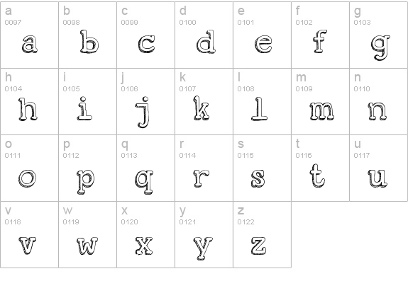 DK Koerier lowercase a-z preview