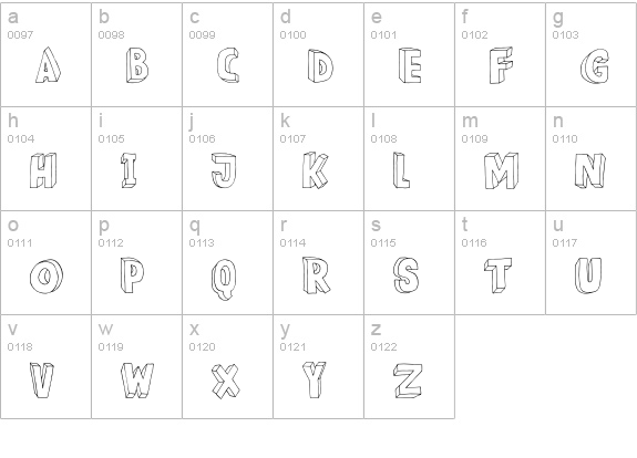 DK Meshuggeneh lowercase a-z preview
