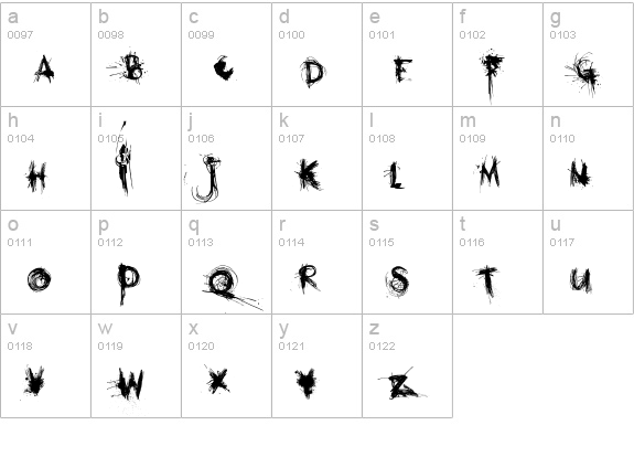 DK Mothman lowercase a-z preview
