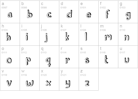 DK Pusekatt lowercase a-z preview