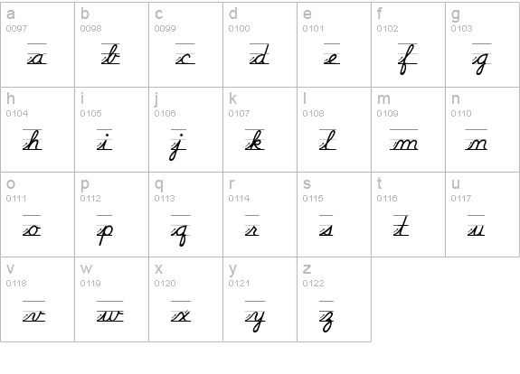 DNealianArrows lowercase a-z preview