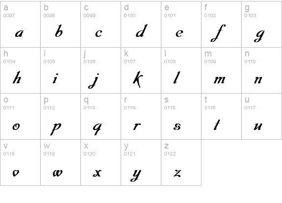 Dobkin Bold Plain lowercase a-z preview