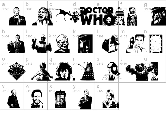 Doctor Who 2006 lowercase a-z preview
