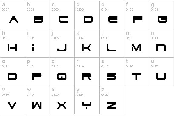 Dodger Condensed lowercase a-z preview