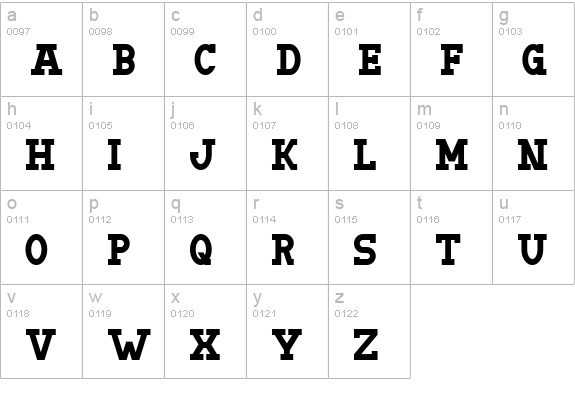 Doergon lowercase a-z preview