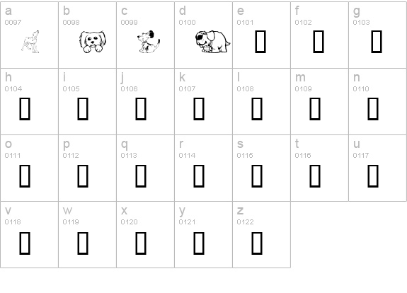 DoggArt lowercase a-z preview