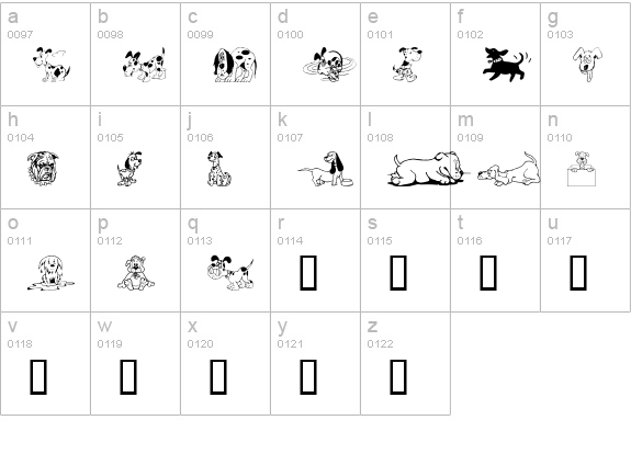 Doggon lowercase a-z preview