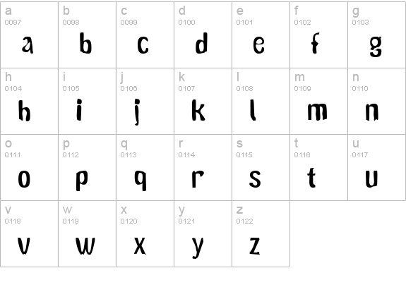 Doggy Regular lowercase a-z preview