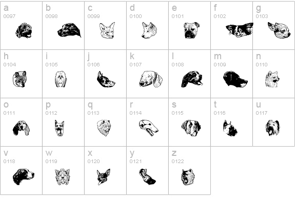 DoggyPrint AOE lowercase a-z preview