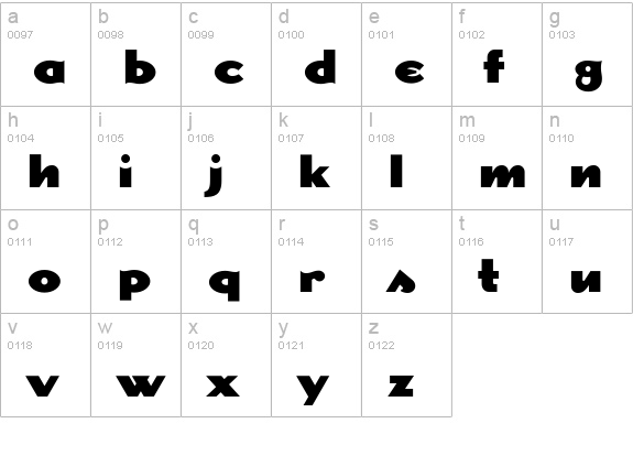 Dogma-Black lowercase a-z preview