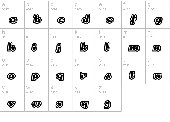 DogmaExtraOutline lowercase a-z preview