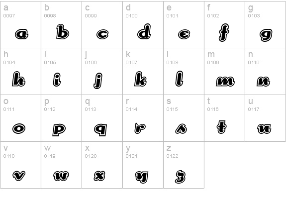 DogmaOutline lowercase a-z preview