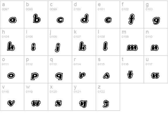 DogmaOutline Regular lowercase a-z preview
