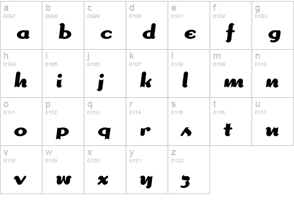 DogmaScript-Bold lowercase a-z preview