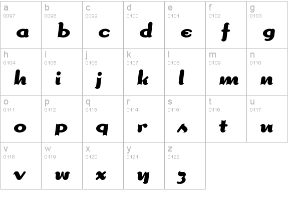 DogmaScriptBold lowercase a-z preview