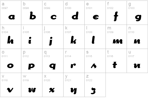 DogmaScriptBold Bold lowercase a-z preview