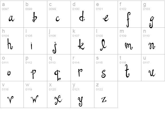 Dollhouse Medium lowercase a-z preview