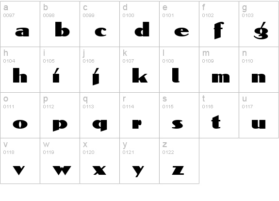 Dolmen ICG lowercase a-z preview
