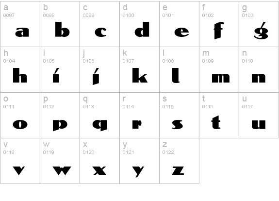 DolmenICG lowercase a-z preview