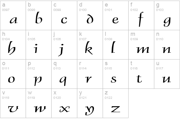 Dolphin Extended Normal lowercase a-z preview